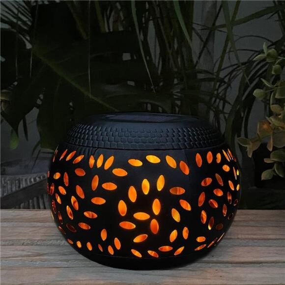 Solar Table Lantern Outdoor Waterproof-Dancing Flickering Flame Solar Powered - Picture 1 of 7